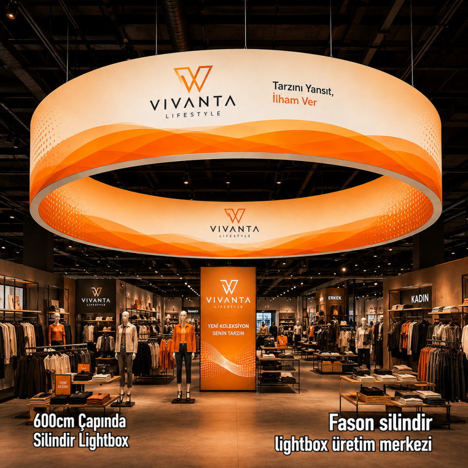 600cm Çapında Silindir Lightbox
