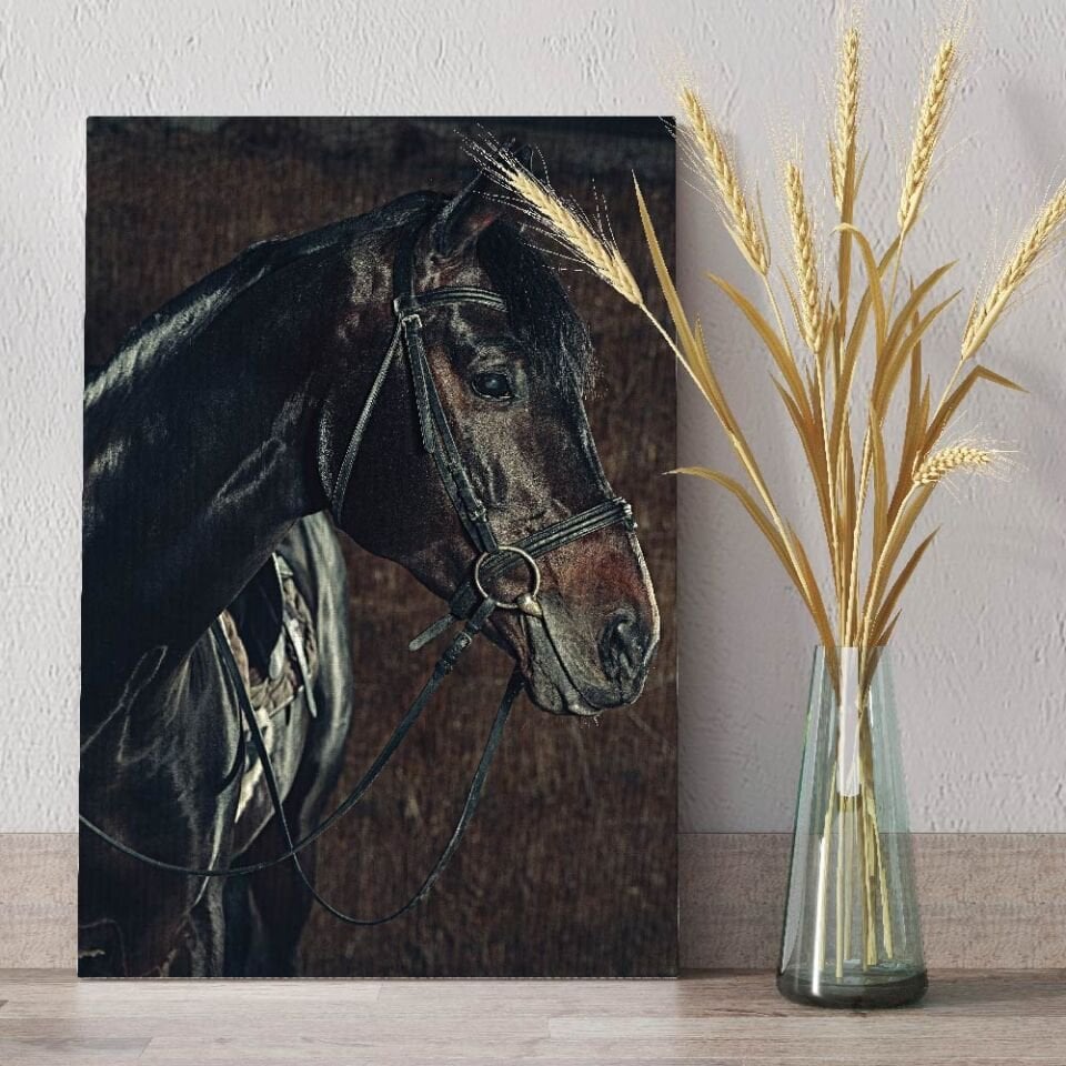 Siyah At Dekoratif Kanvas Tablo