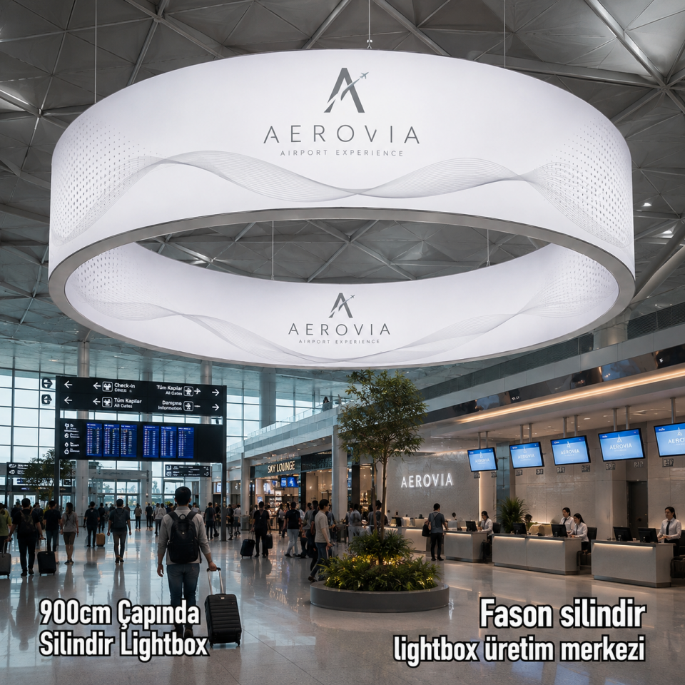 900cm Çapında Silindir Lightbox