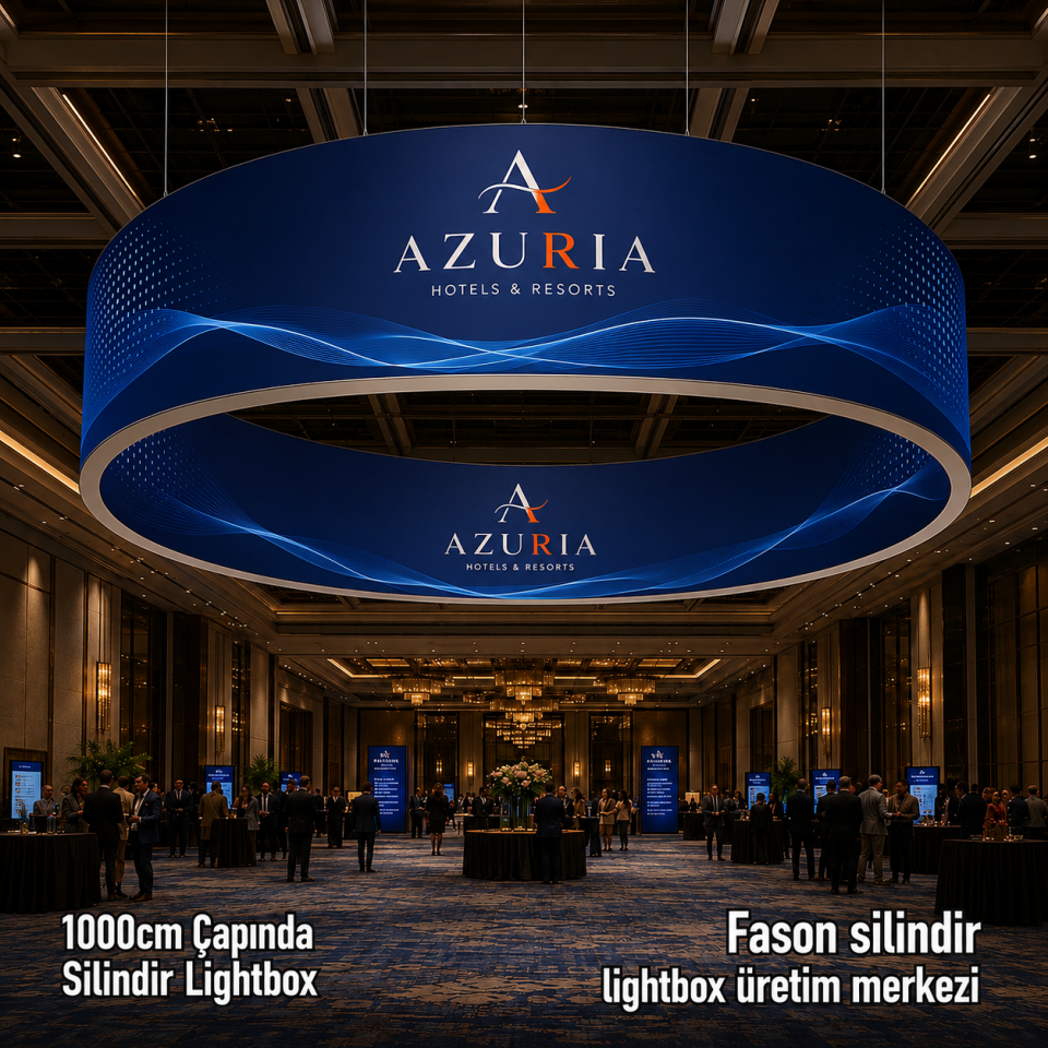 1000cm Çapında Silindir Lightbox