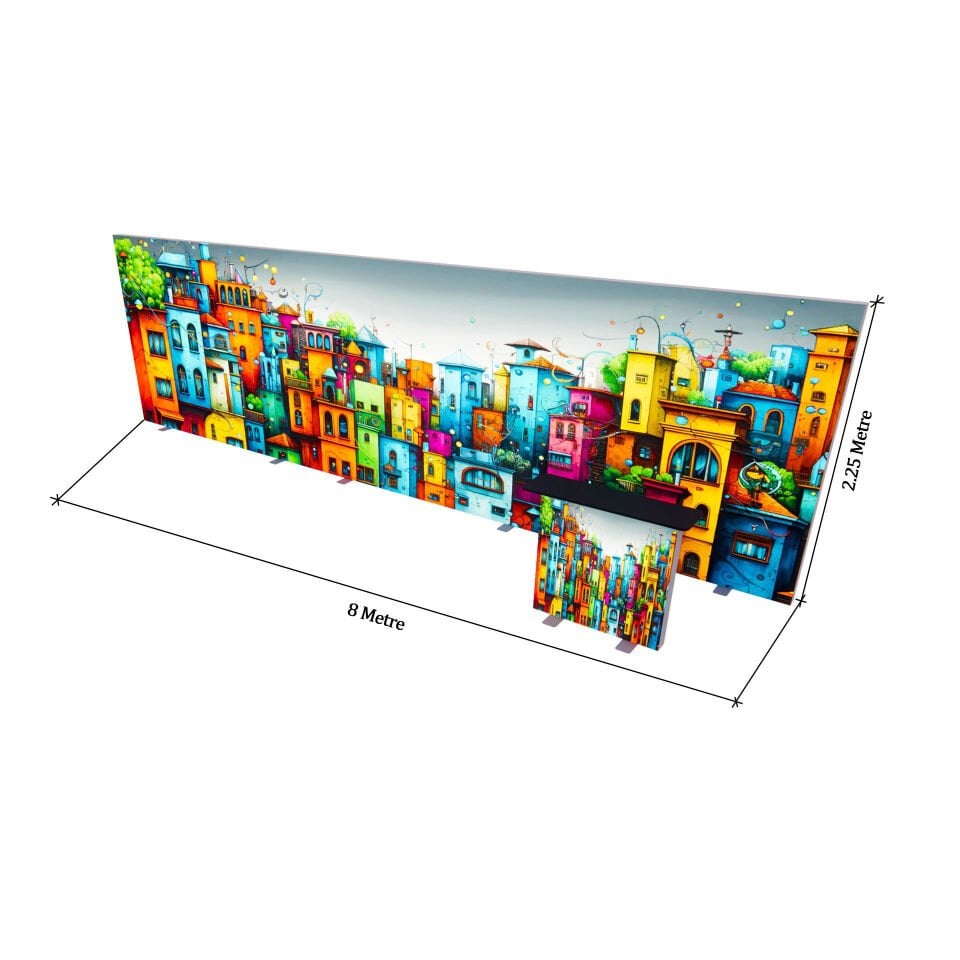 800xh225cm Düz Arka Duvar Lightbox