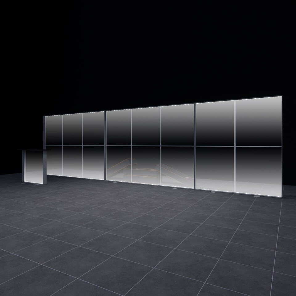 800xh225cm Düz Arka Duvar Lightbox