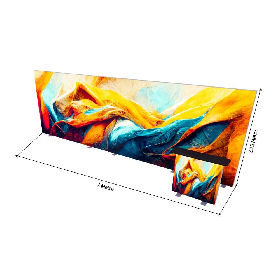 700xh225cm Düz Arka Duvar Lightbox