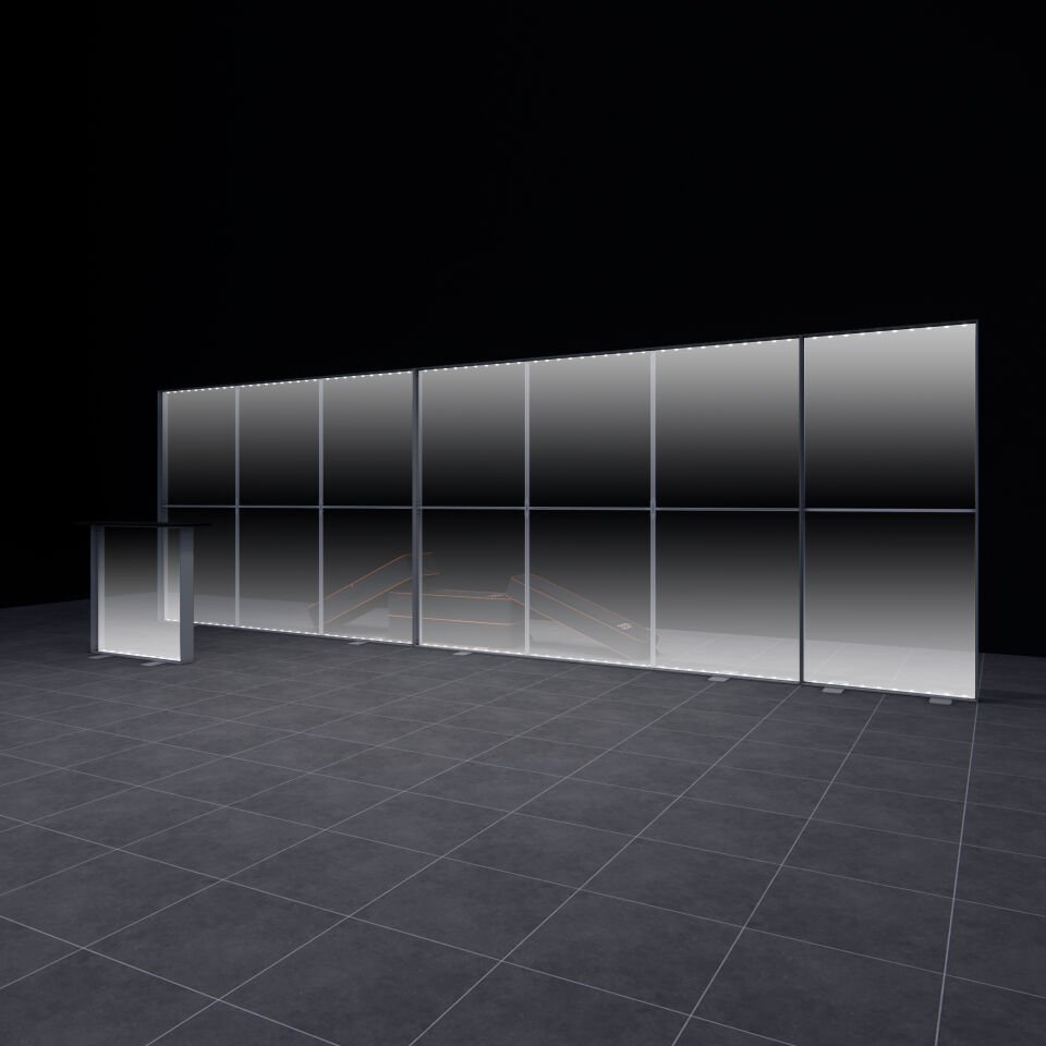 700xh225cm Düz Arka Duvar Lightbox