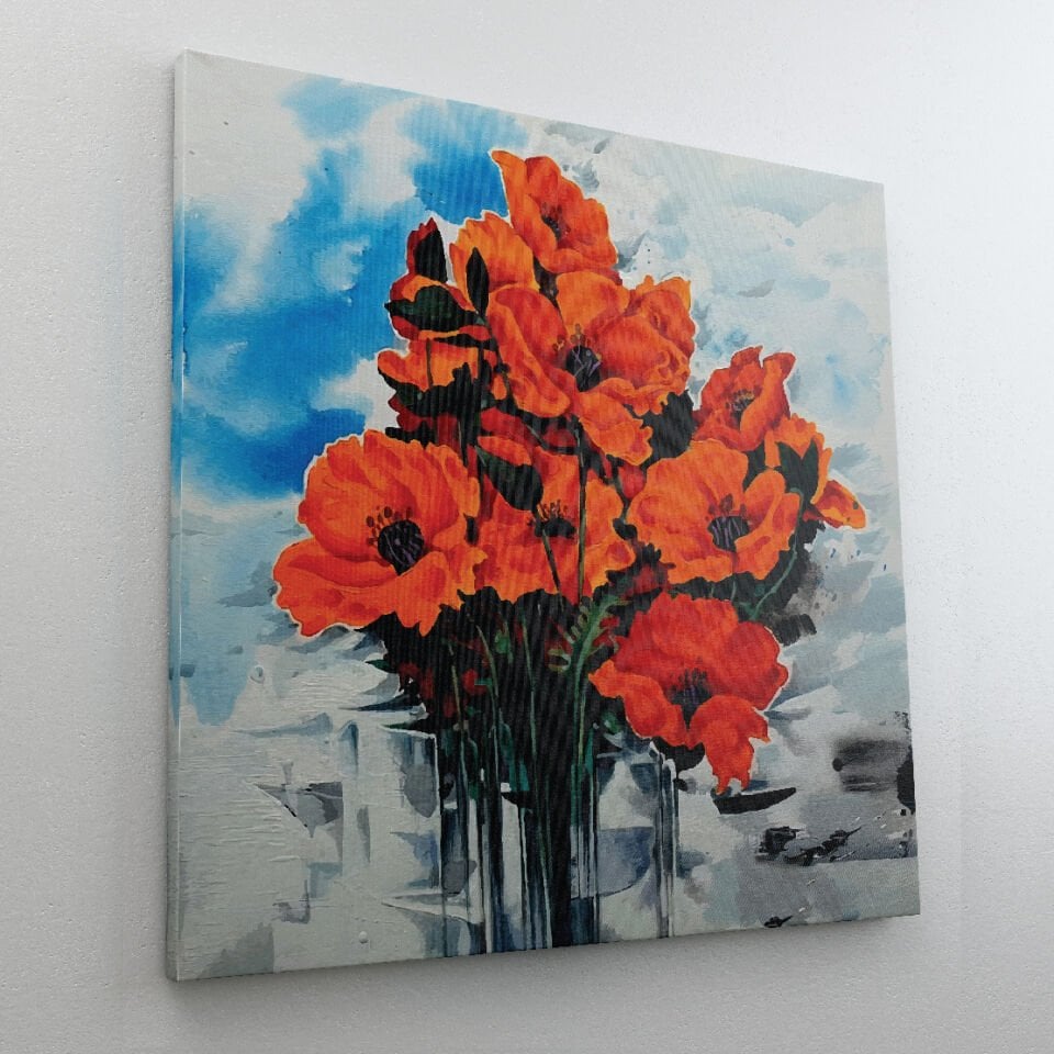 Kırmızı Gelincik Kanvas Tablo