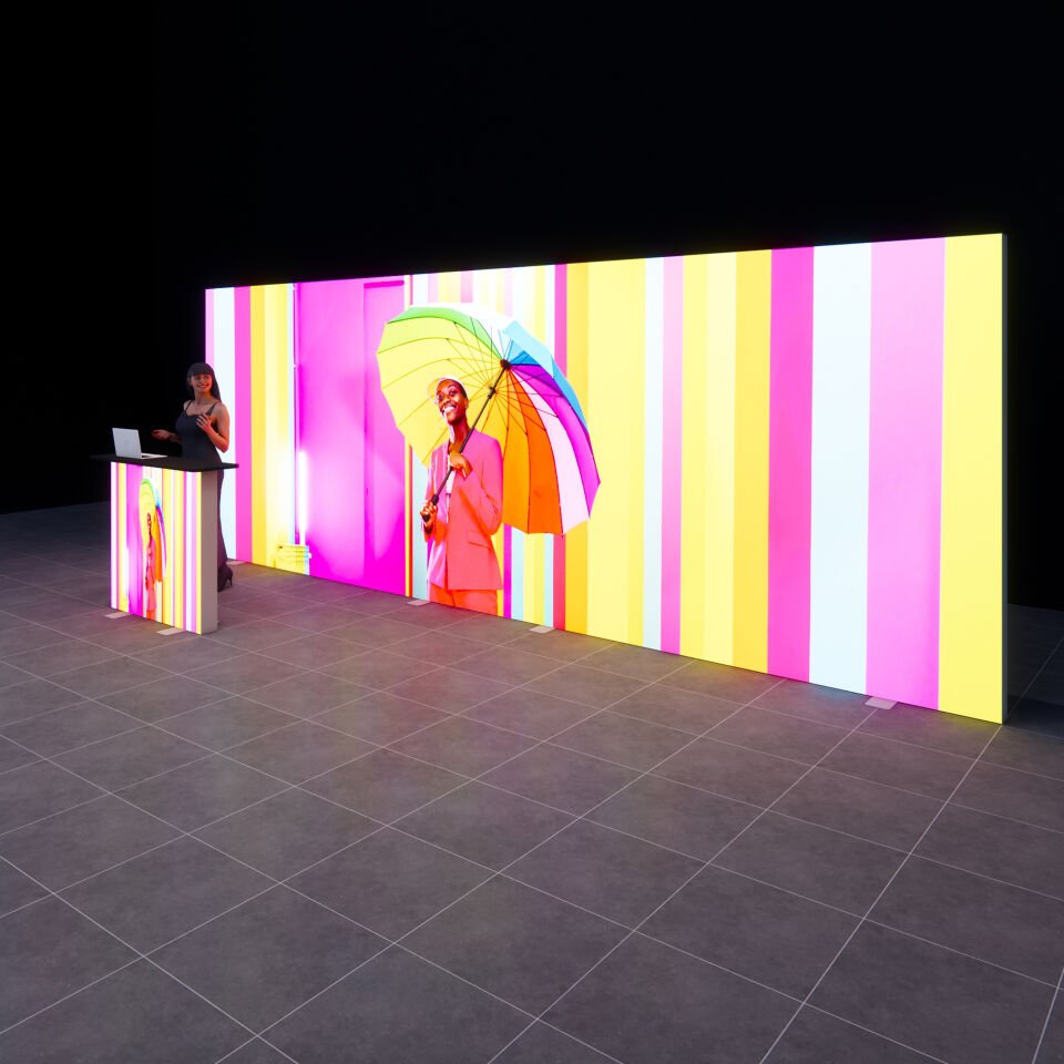 600xh225cm Düz Arka Duvar Lightbox