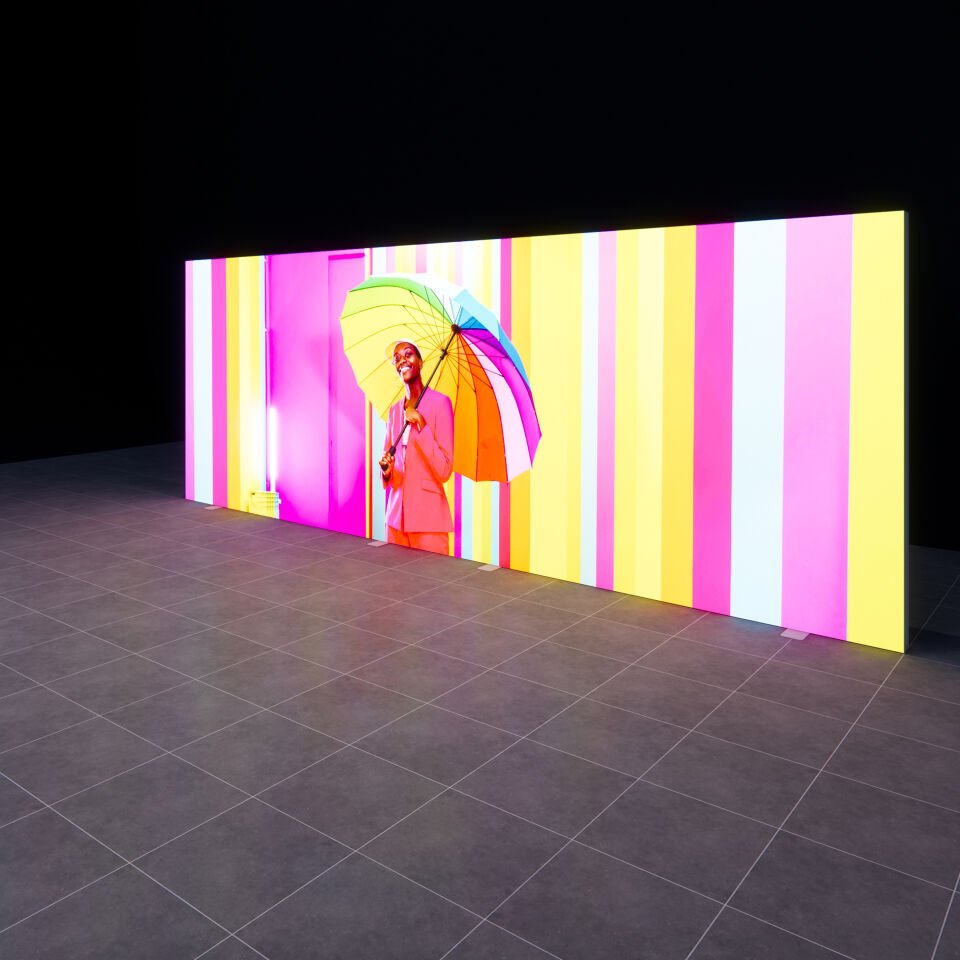 600xh225cm Düz Arka Duvar Lightbox