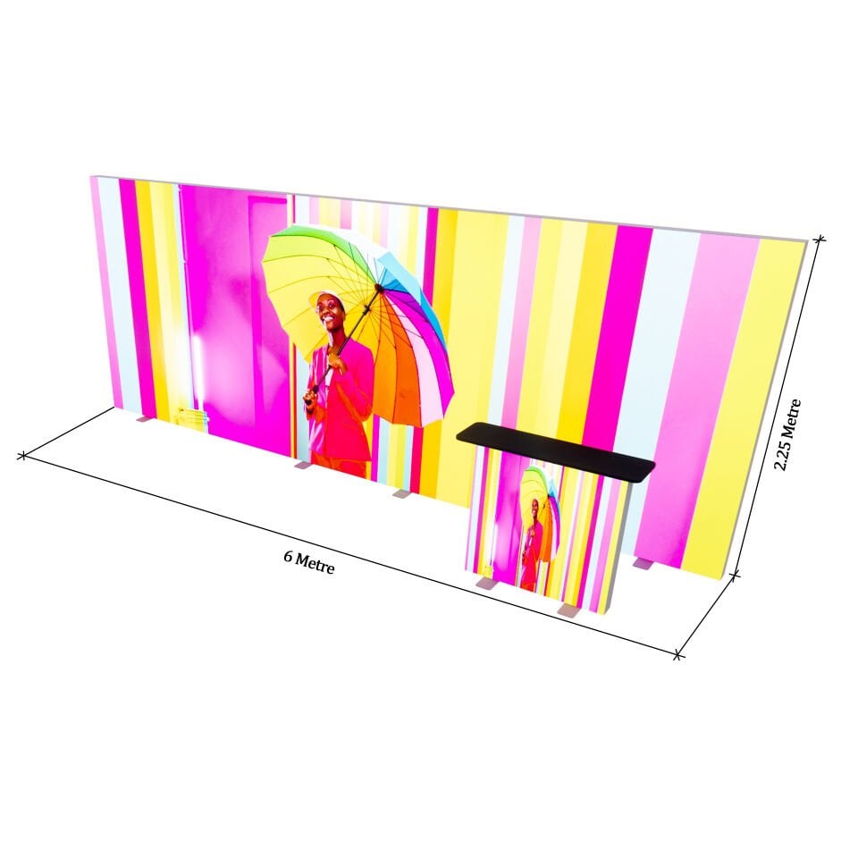 600xh225cm Düz Arka Duvar Lightbox