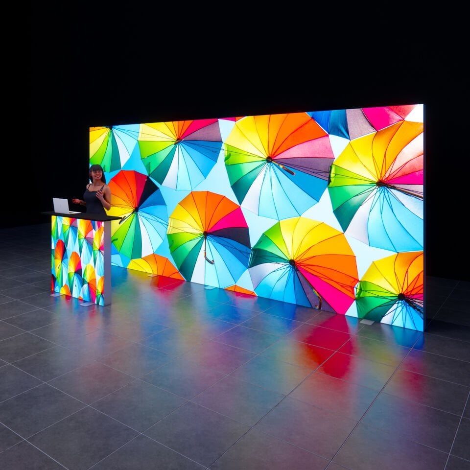 500xh225cm Düz Arka Duvar Lightbox