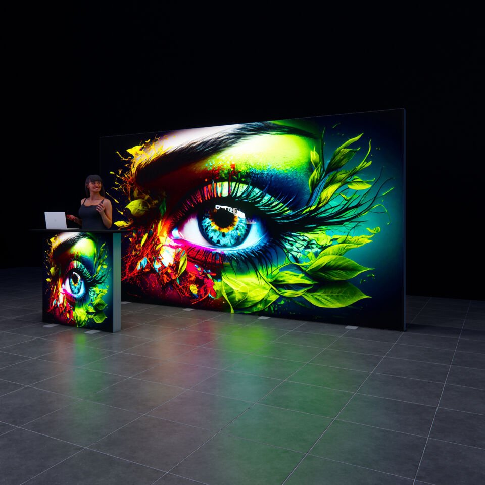 400xh225cm Düz Arka Duvar Lightbox