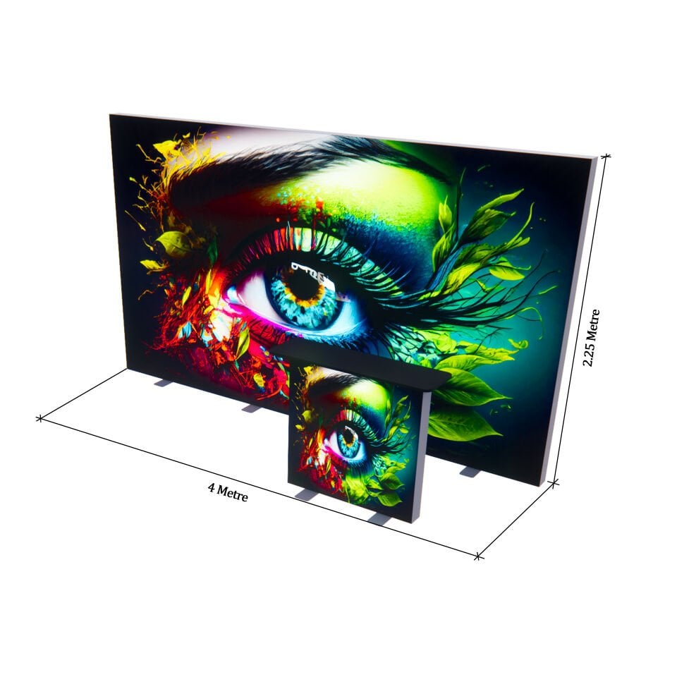 400xh225cm Düz Arka Duvar Lightbox