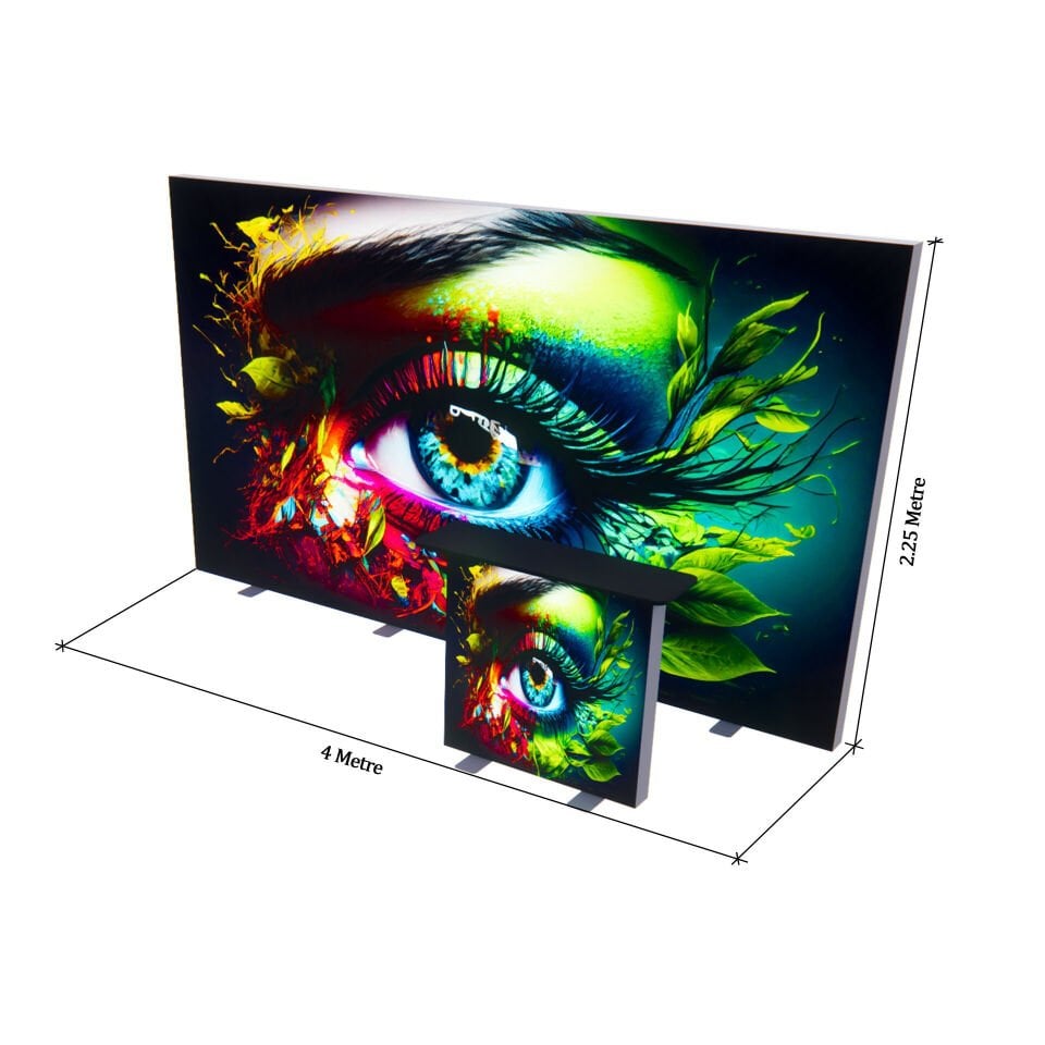 400xh225cm Düz Arka Duvar Lightbox