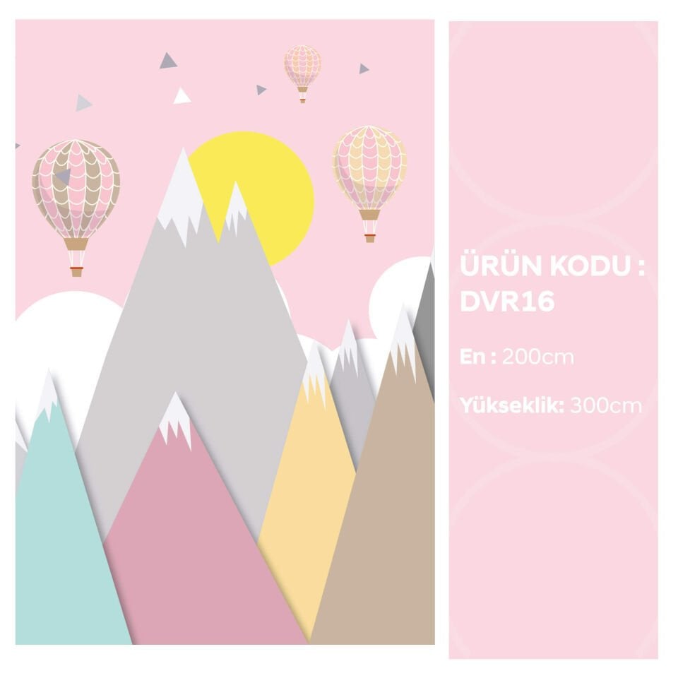 Pembe Dağ Uçan Balonlar Duvar Kağıdı