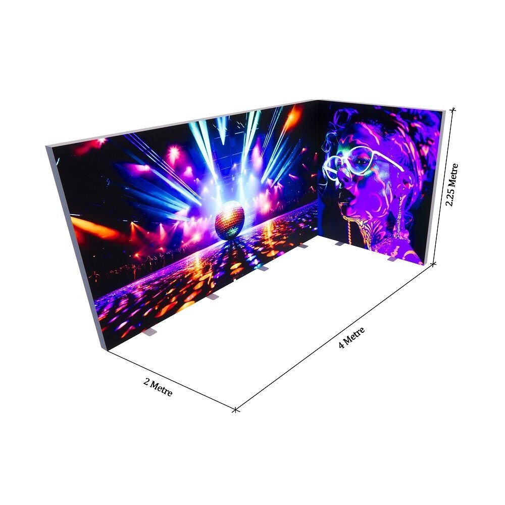 4x2m h225cm Lightbox L Stand | Reklam212