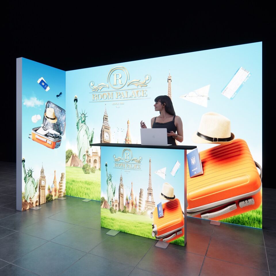 3x1m h225cm Lightbox L Stand