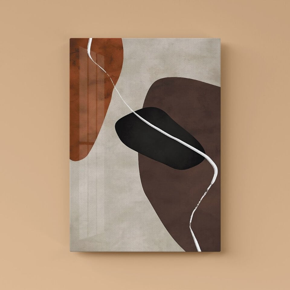 Kahverengi Boho Bohem Tarz Soyut Tema Kanvas Tablo