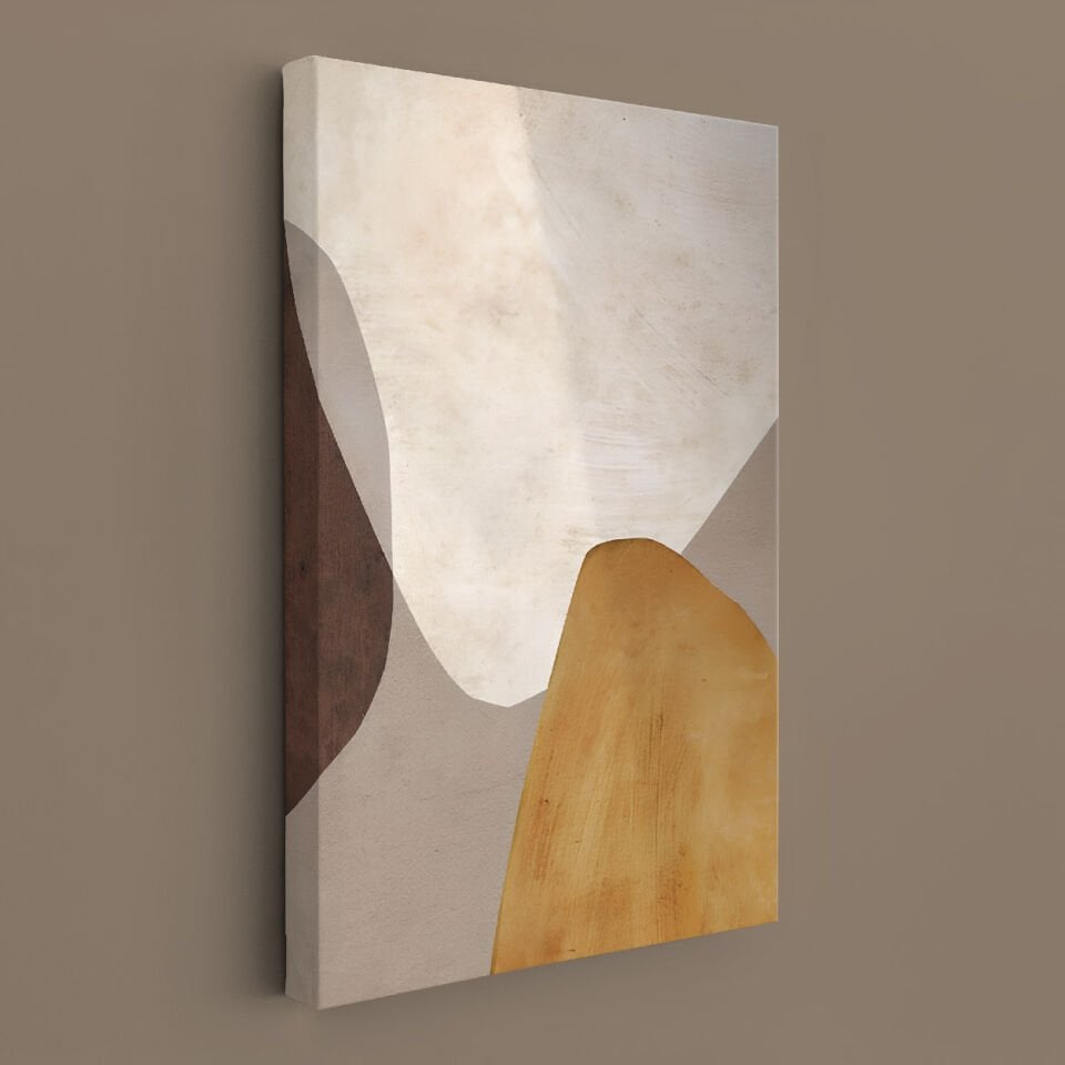 Boho Bohem Tarz Sarı Soyut Tema Kanvas Tablo