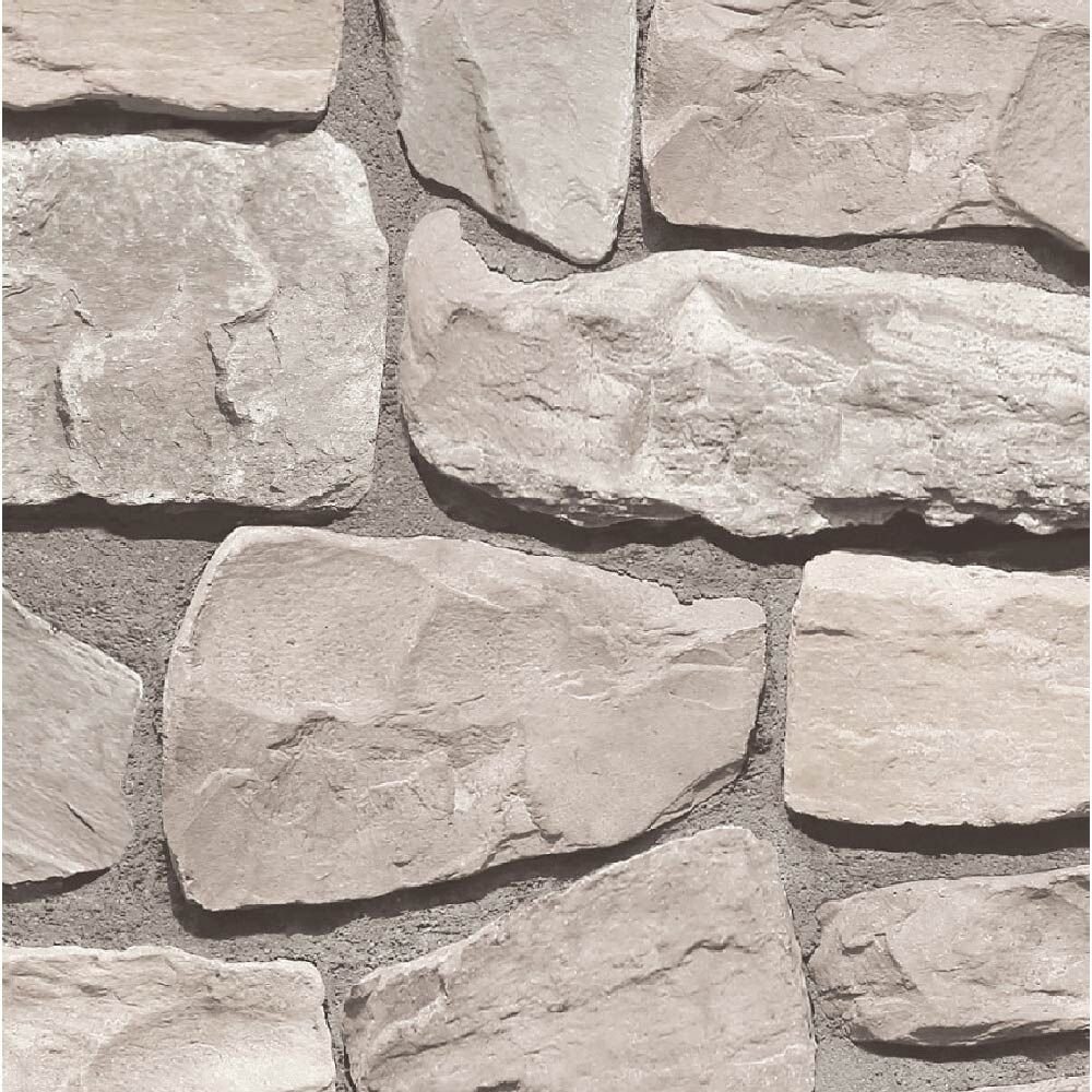 Krem Renk Taş Desen Duvar Kağıdı