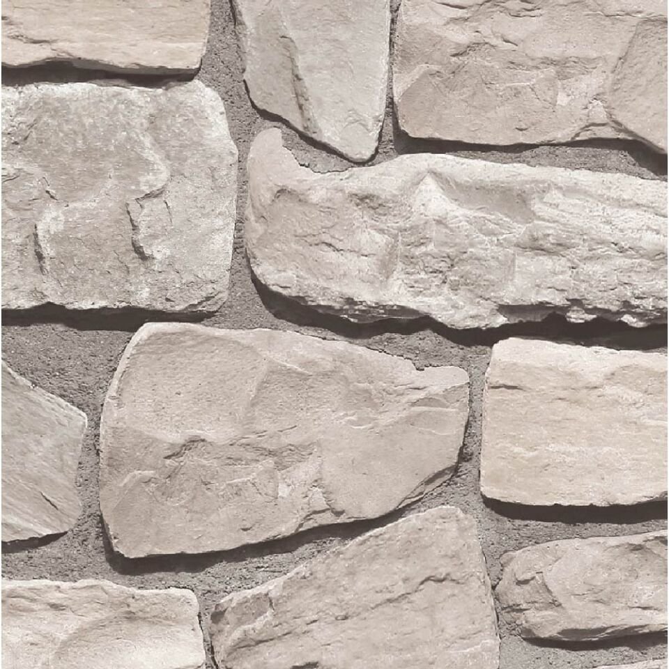 Krem Renk Taş Desen Duvar Kağıdı