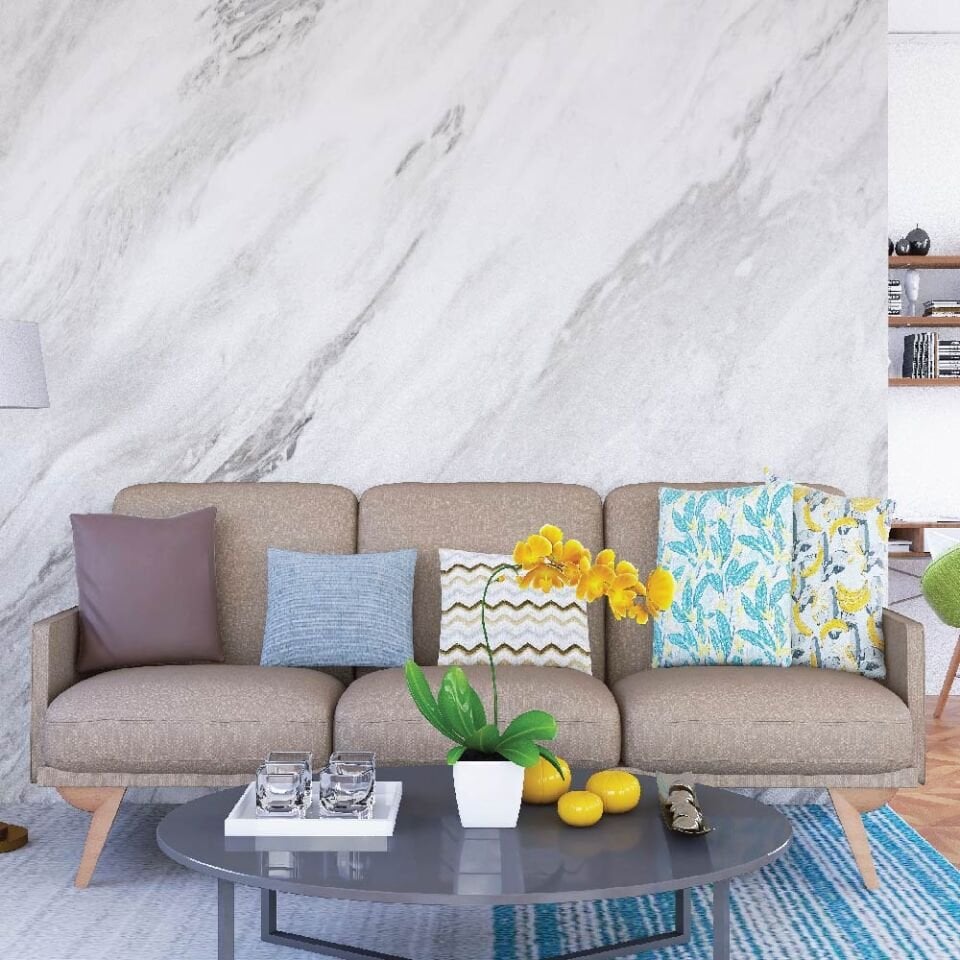 Beyaz Mermer Desen Duvar Kağıdı