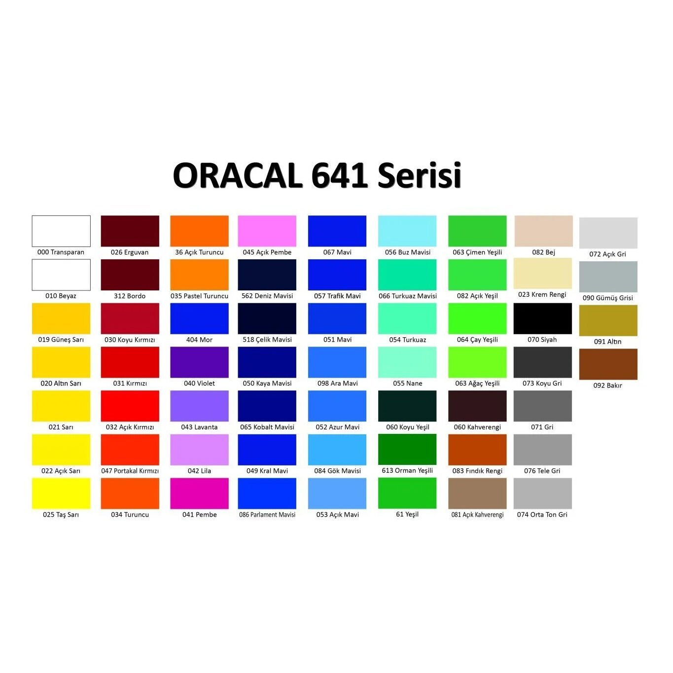 Mat Renkli Folyo Kesim Oracal