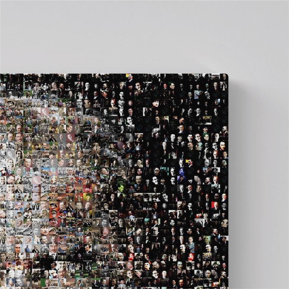 Binbir Resimde Atatürk Kanvas Tablo