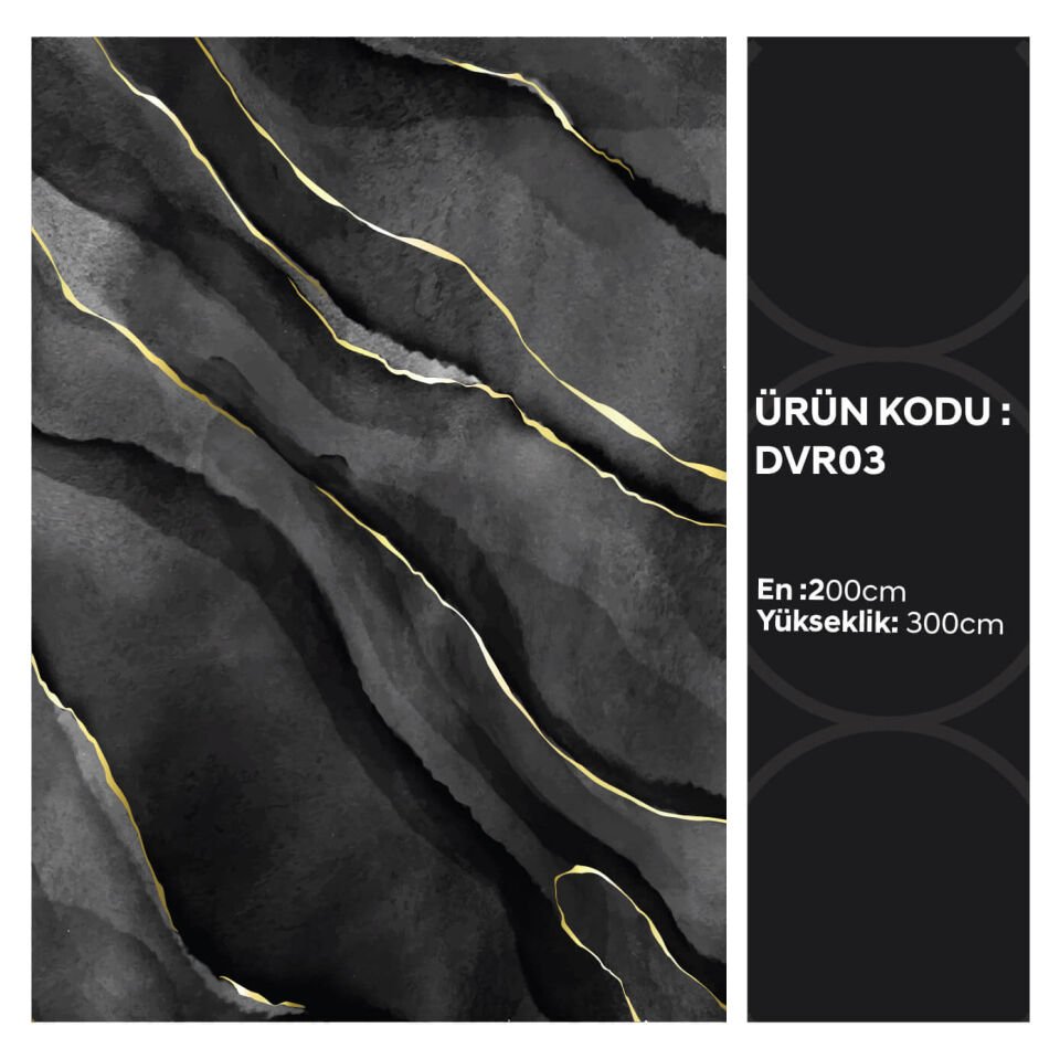 Siyah Gold Mermer Duvar Kağıdı