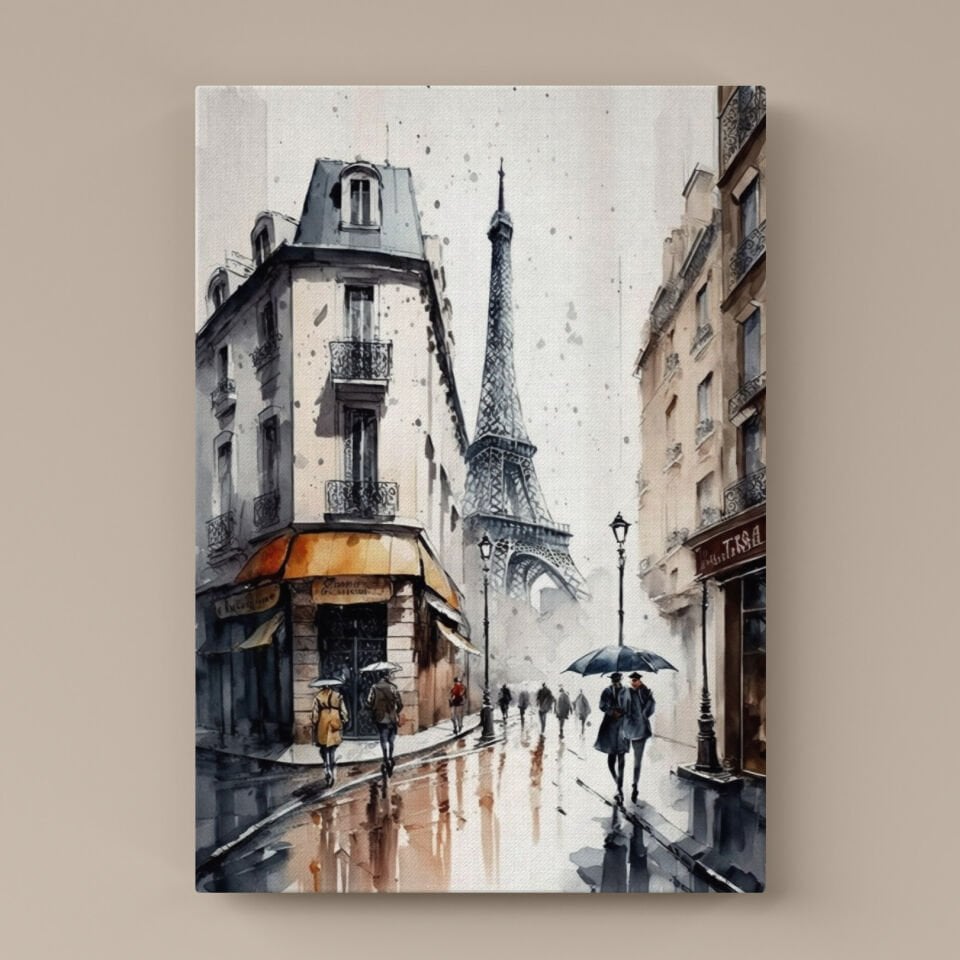 Dekoratif Paris Sokağı Kanvas Tablo