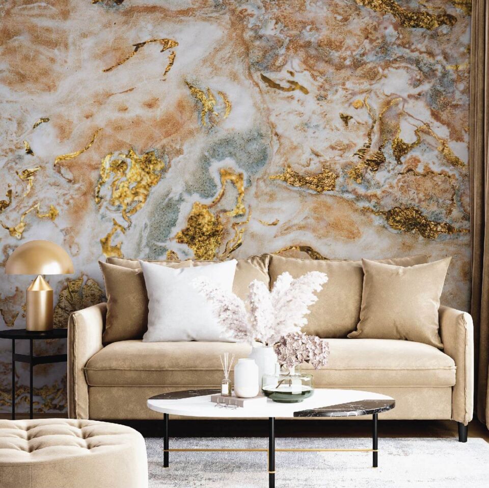 Gold Mermer Duvar Kağıdı