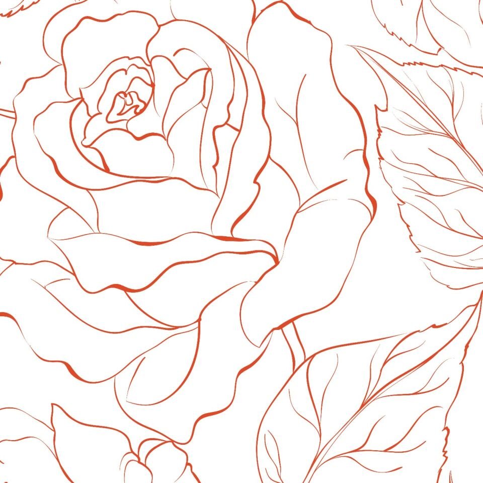 Kırmızı Gül Deseni Duvar Kağıdı