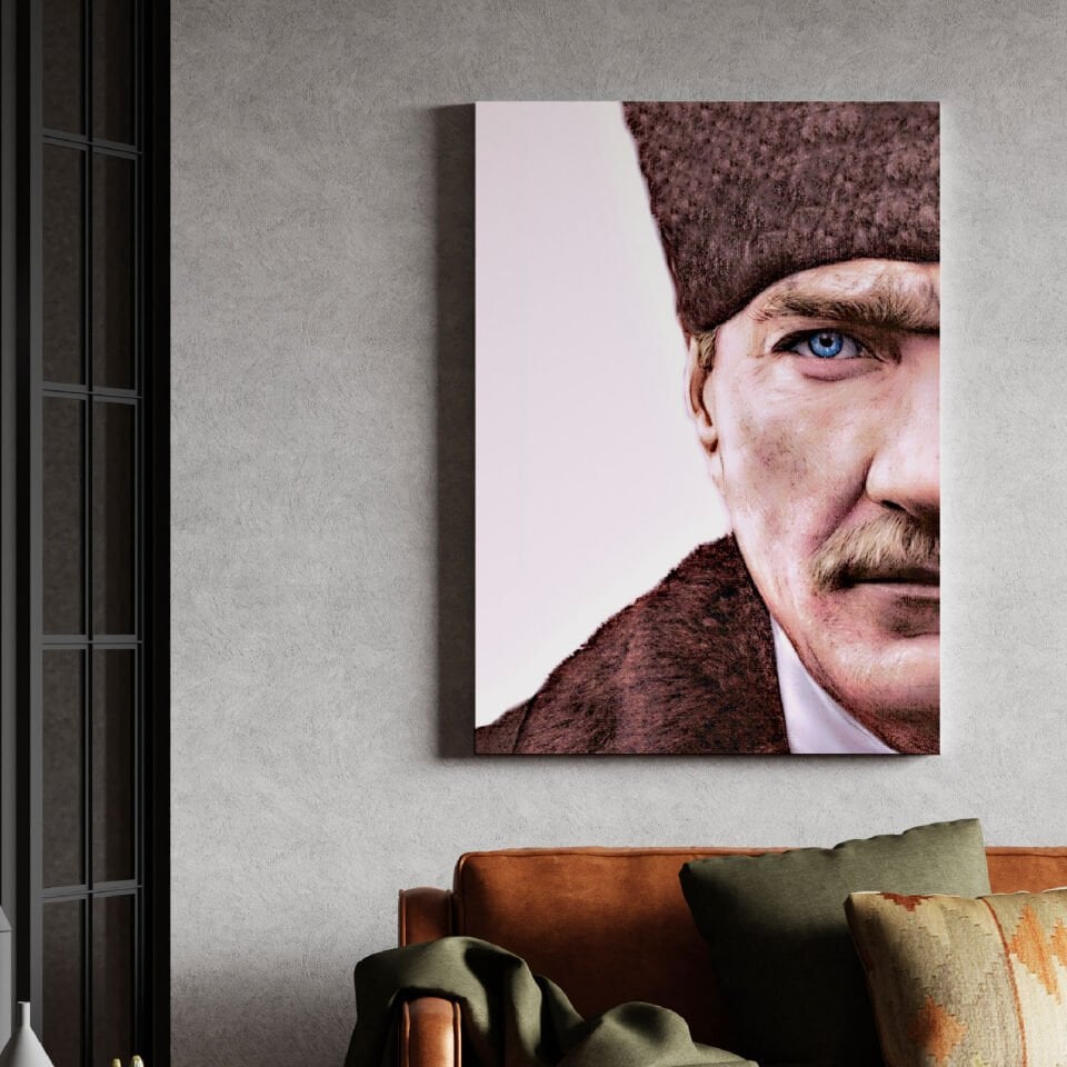 Kasketli Atatürk Kanvas Tablo