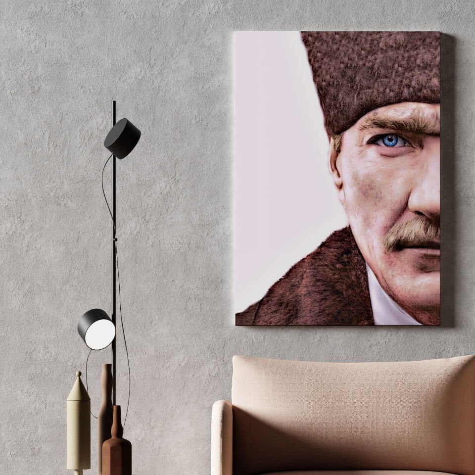Kasketli Atatürk Kanvas Tablo