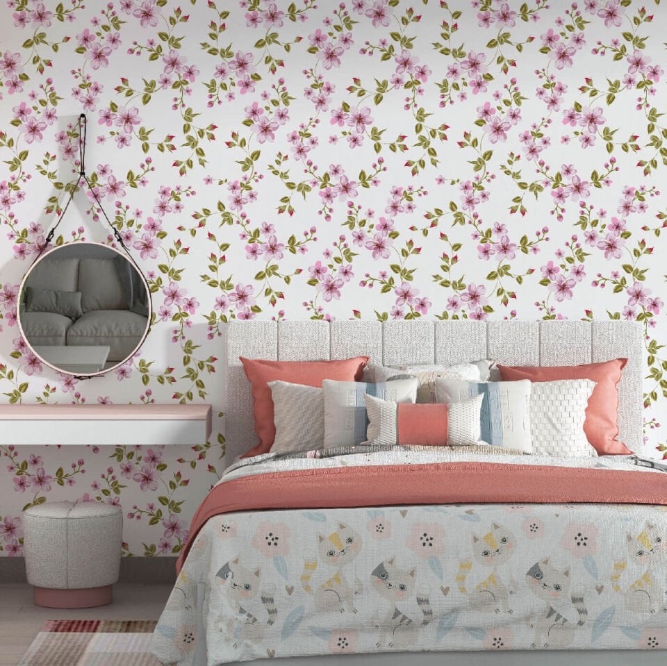 Pembe Kır Çiçekleri Duvar Kağıdı