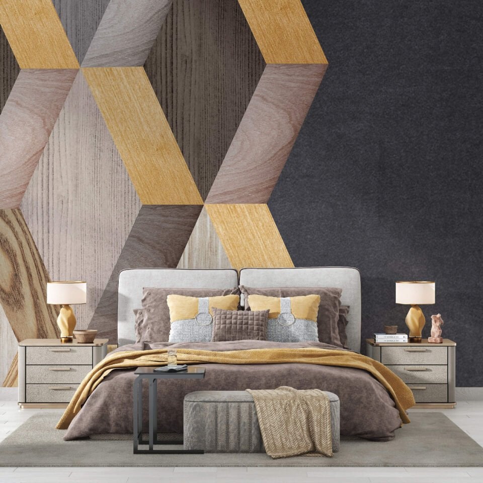 3D Ahşap Duvar Kağıdı