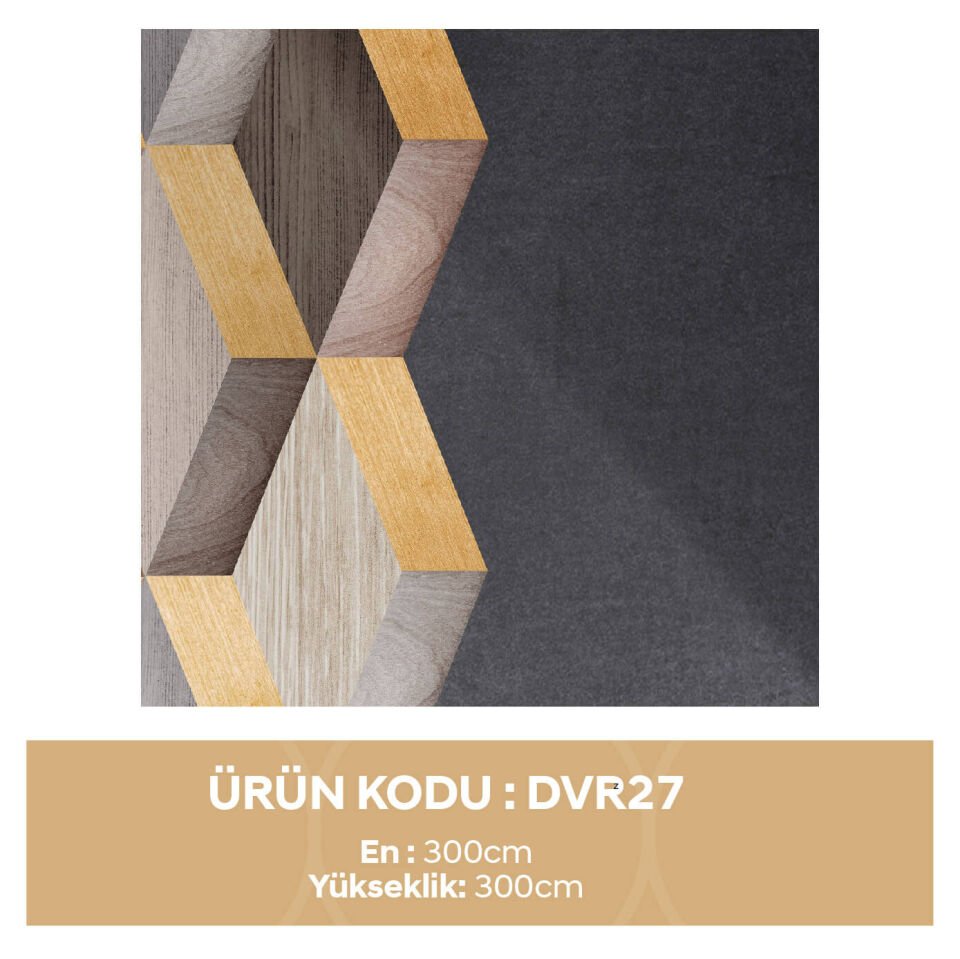 3D Ahşap Duvar Kağıdı