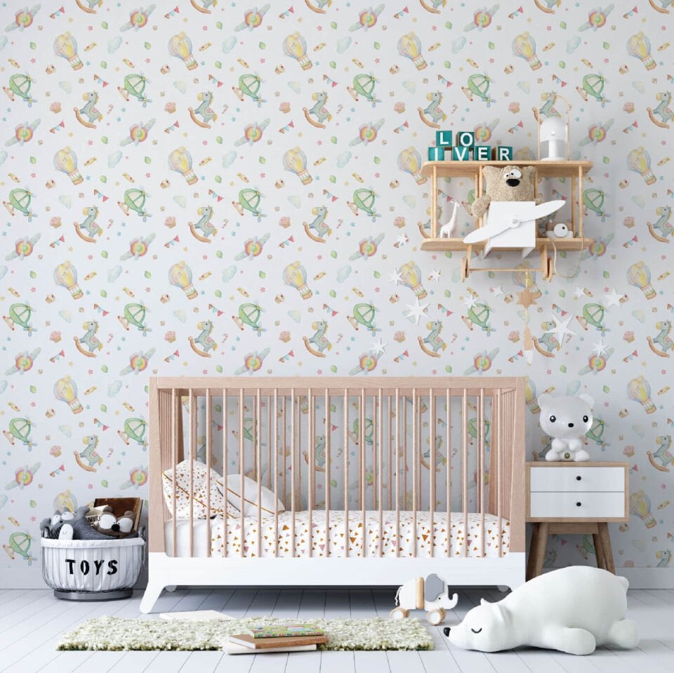 Sevimli Oyuncaklar Suluboya Duvar Kağıdı