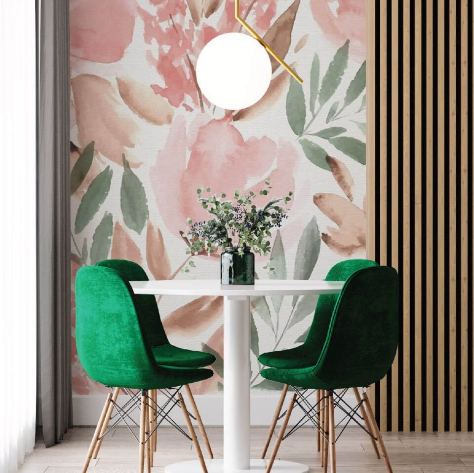 Pastel Suluboya Çiçek Duvar Kağıdı