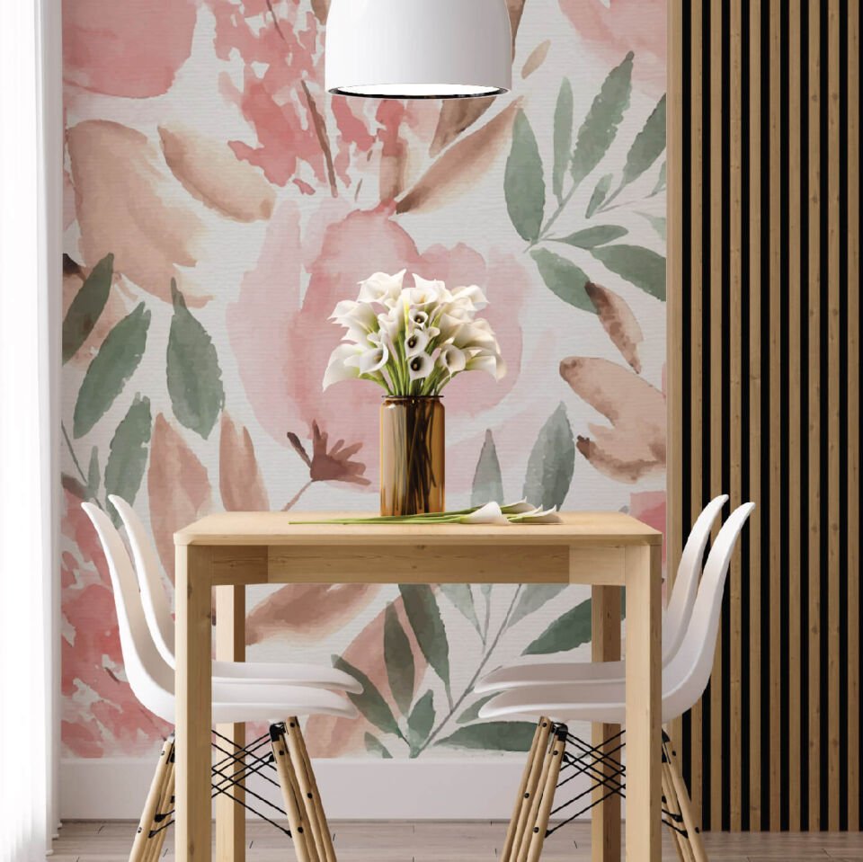 Pastel Suluboya Çiçek Duvar Kağıdı