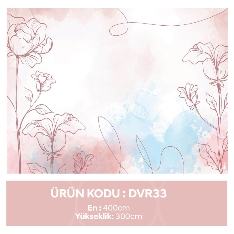 Pembe Suluboya Çiçek Duvar Kağıdı