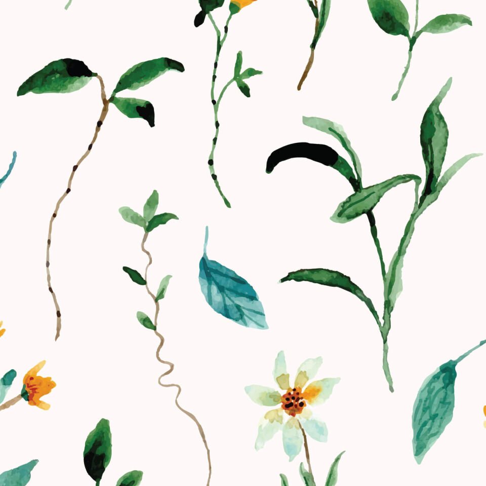 Yeşil Bahar Çiçekleri Duvar Kağıdı