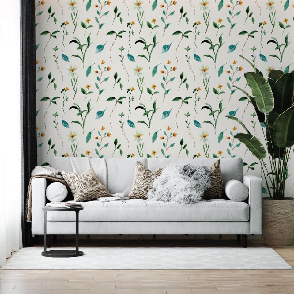 Yeşil Bahar Çiçekleri Duvar Kağıdı