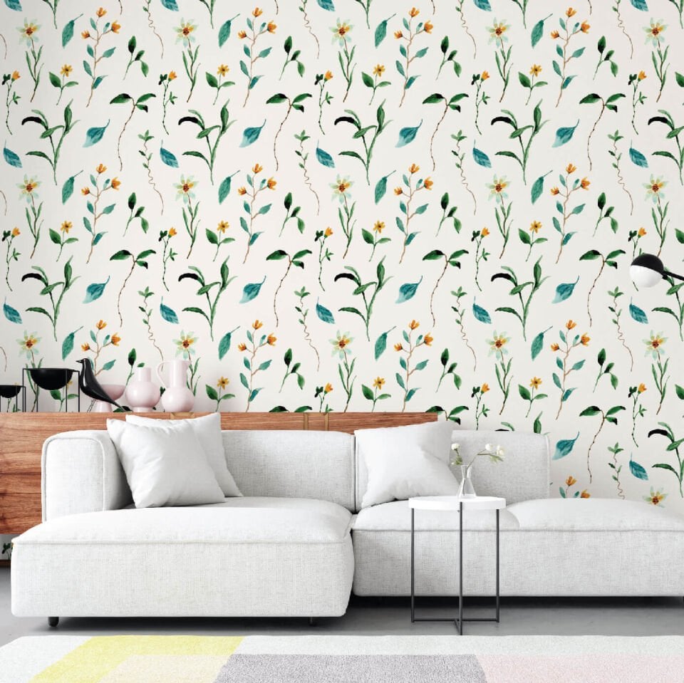 Yeşil Bahar Çiçekleri Duvar Kağıdı