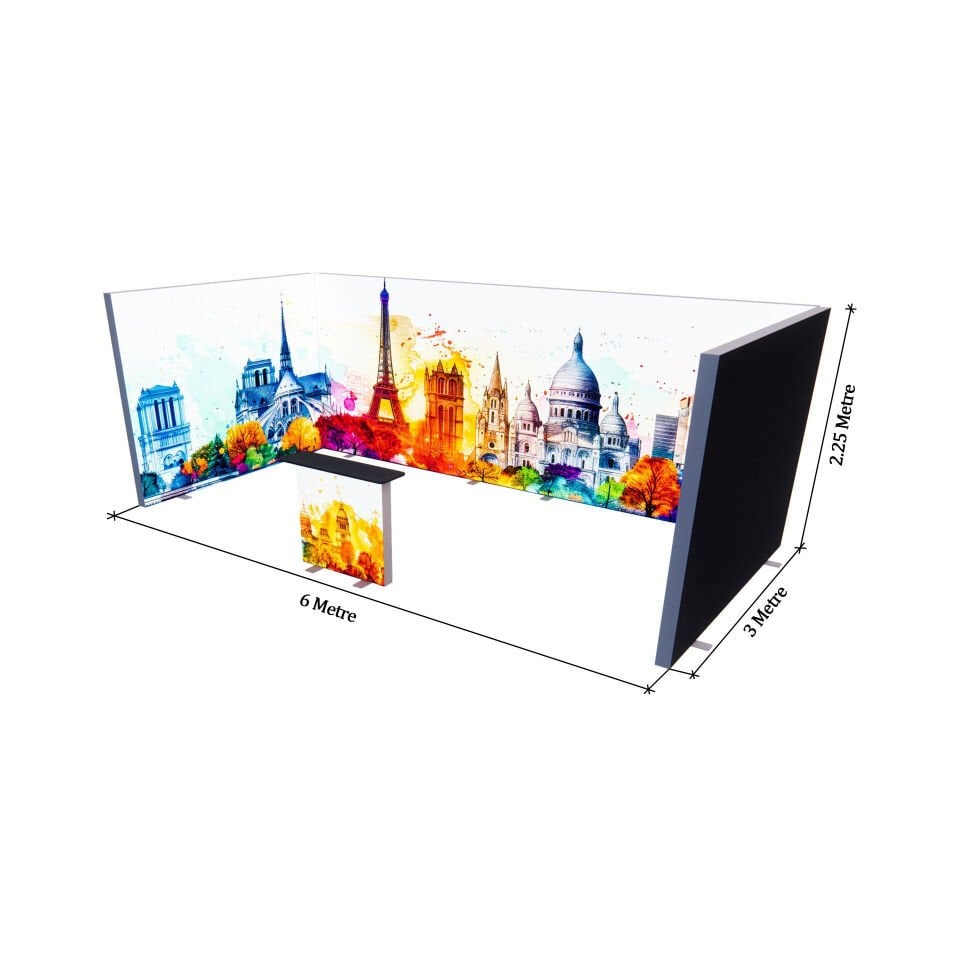 3x6m h225cm Lightbox U Stand