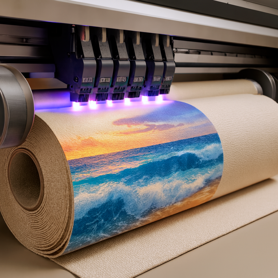 Dokulu Tekstil Duvar Kağıdı Baskı 280gr