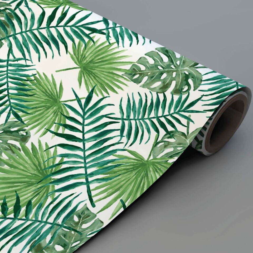 Tropikal Yeşil Yapraklar Duvar Kağıdı