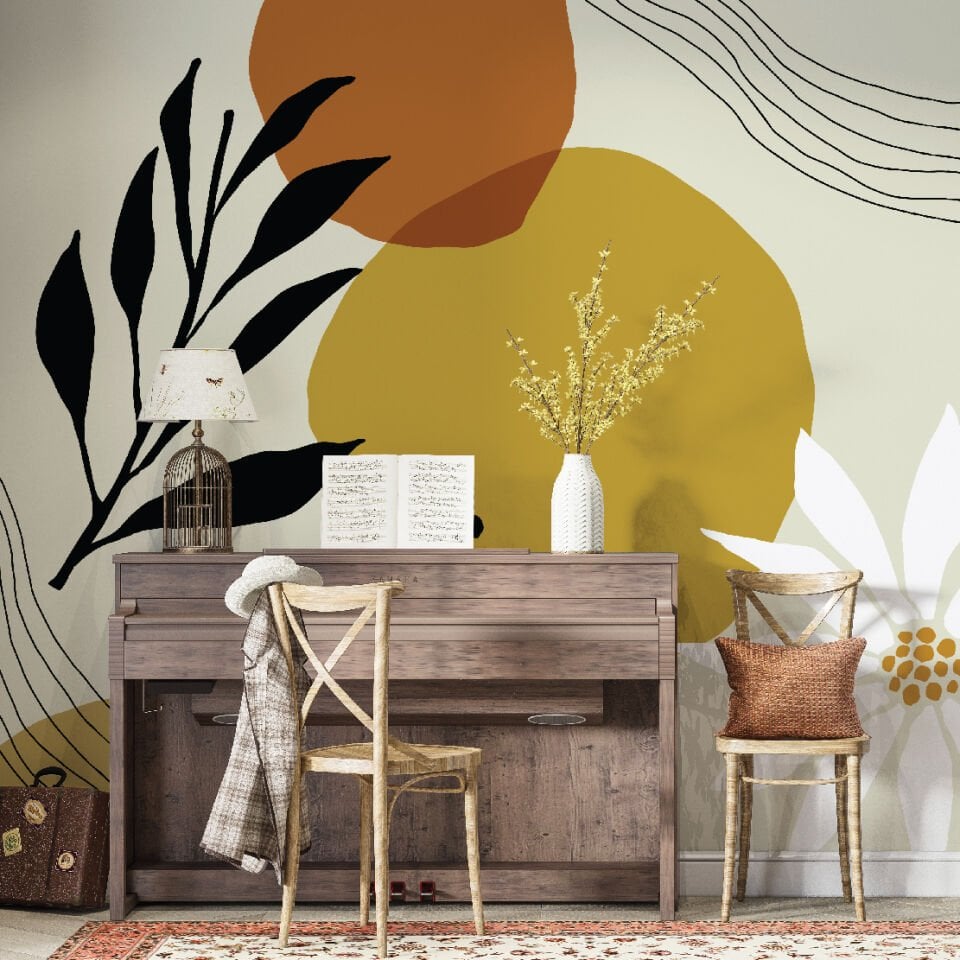 Pastel Minimal Çizim Duvar Kağıdı