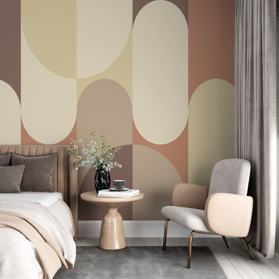 Pastel Geometrik Desen Duvar Kağıdı