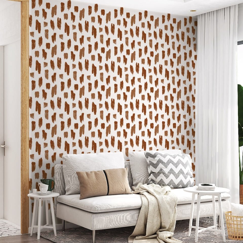 Kahverengi Fırça Deseni Duvar Kağıdı