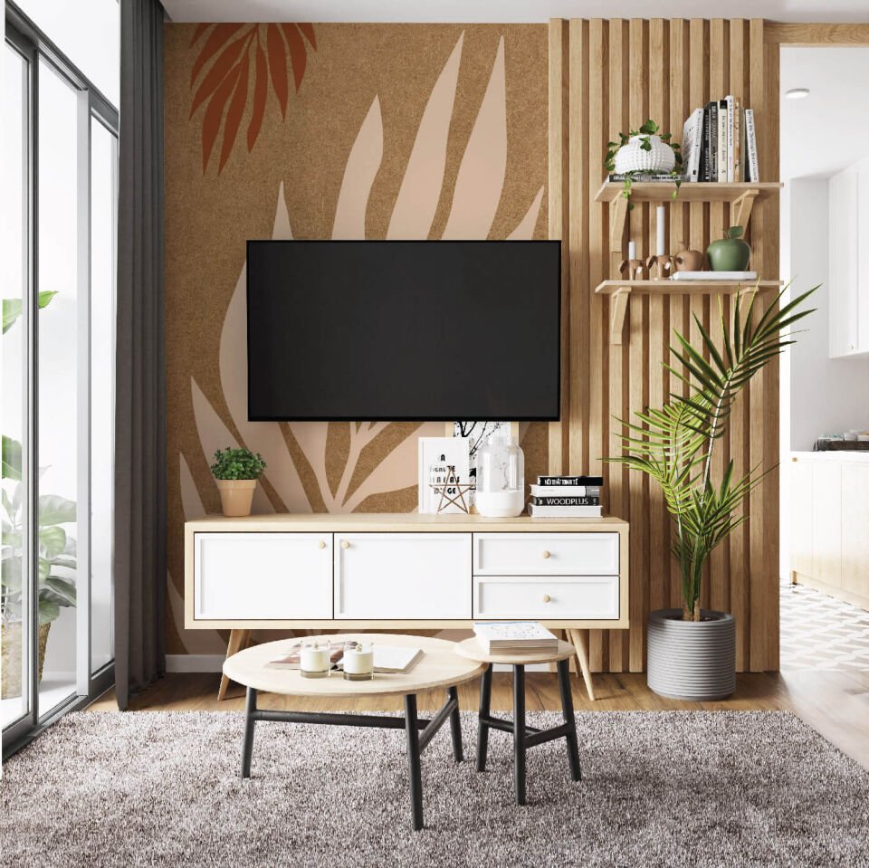 Kraft Yaprak Deseni Duvar Kağıdı