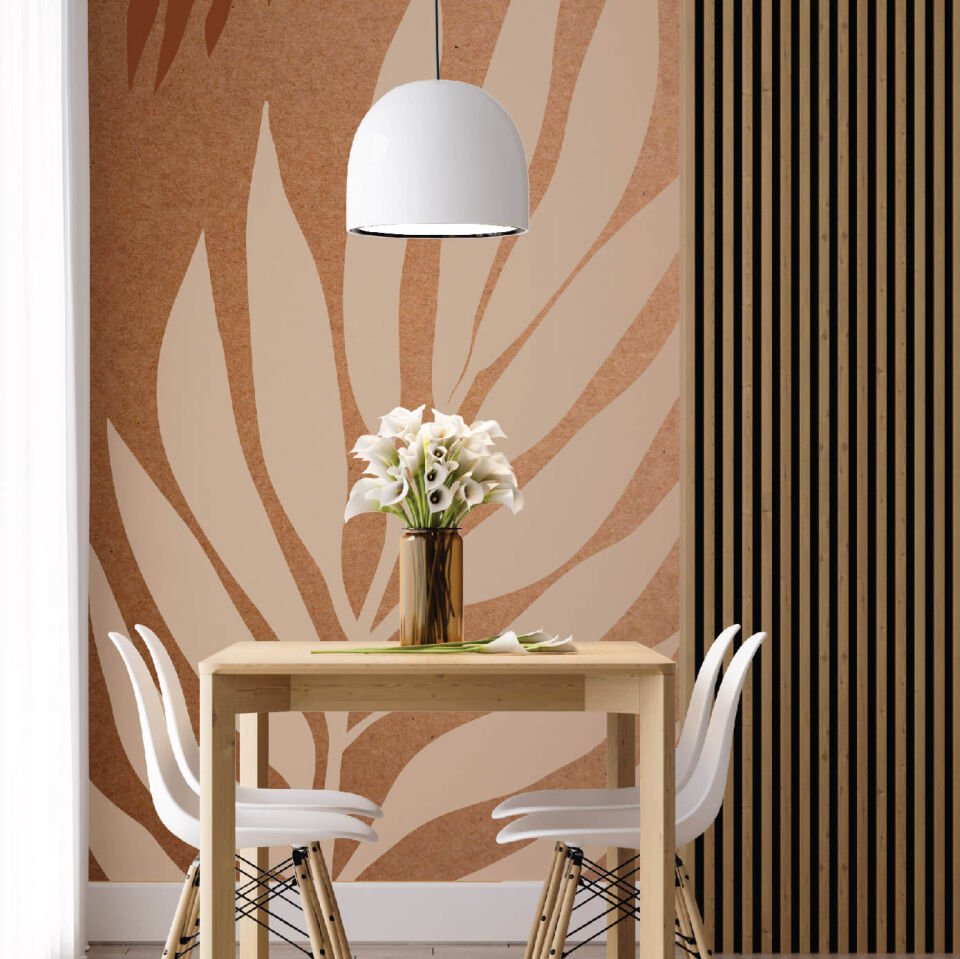 Kraft Yaprak Deseni Duvar Kağıdı